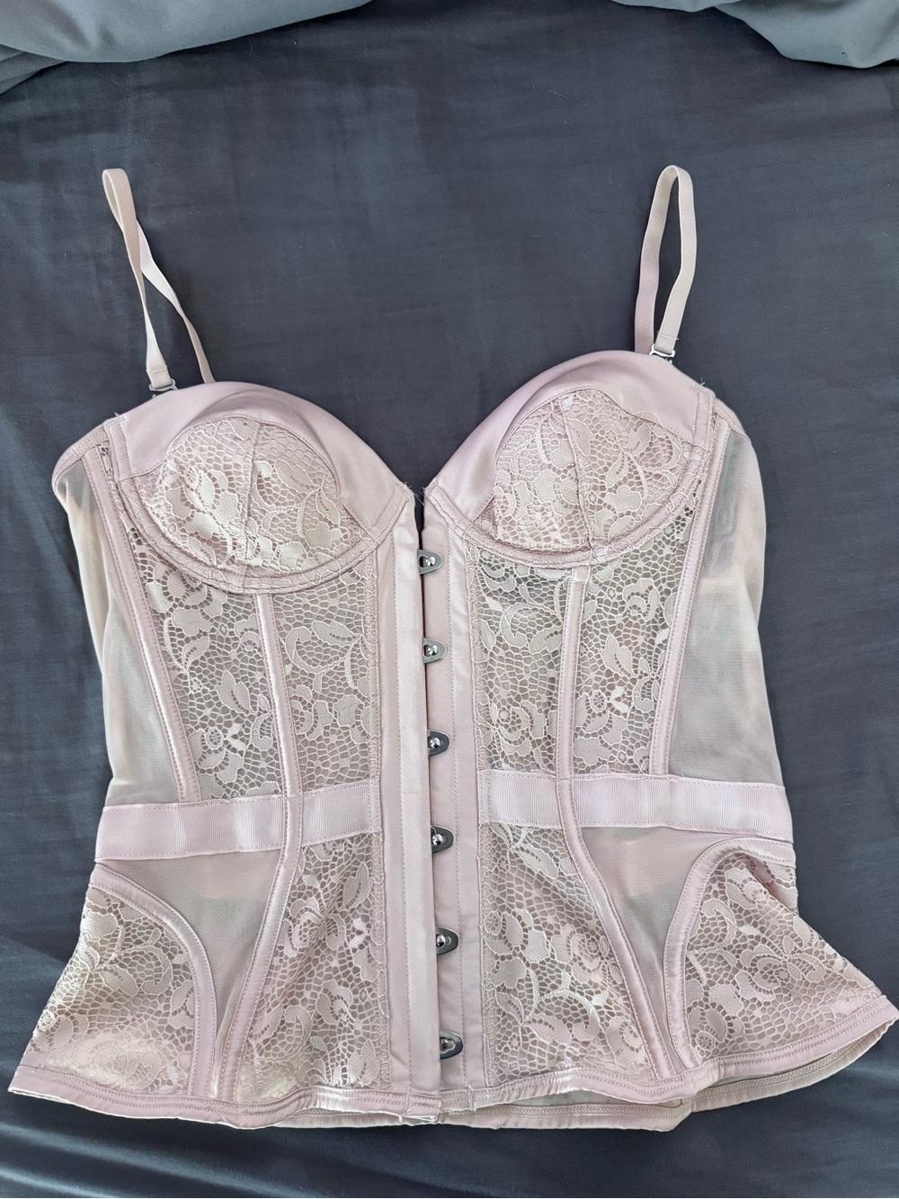House of CB Pale Pink Lace Bustier Corset Top - Picture 2 of 4